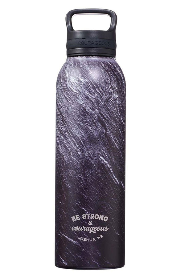 STRONG & COURAGEOUS BLACK STONE 24OZ STAINLESS STEEL WATER BOTTLE