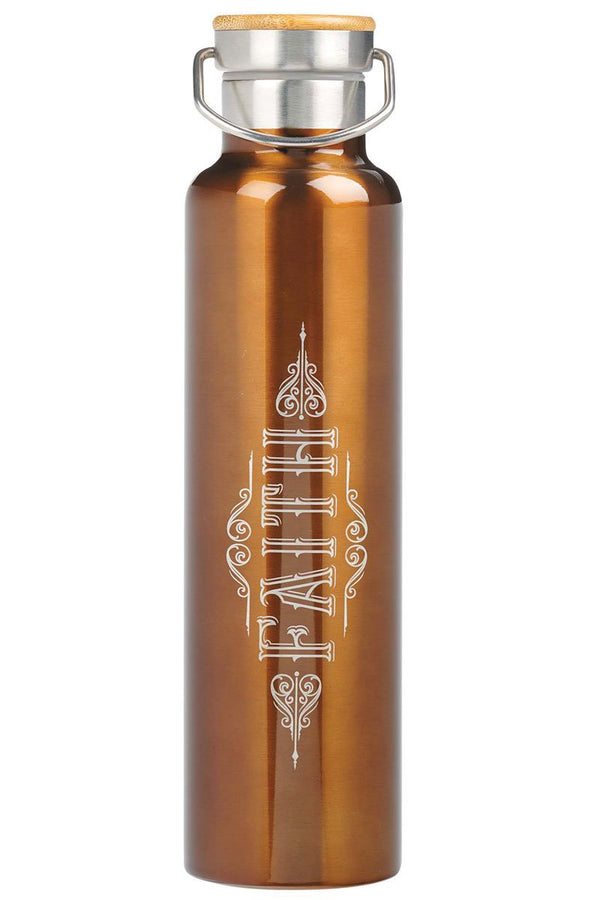 Faith Brushed Gold 25 oz Stainless Steel Water Bottle