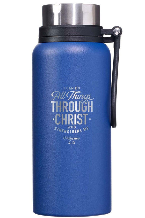 I Can Do All Things Blue 32 oz  Stainless Steel Water Bottle