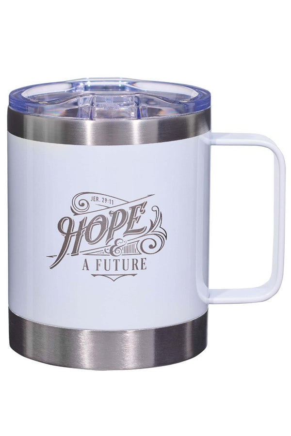 Hope & A Future White Stainless Steel Travel Campfire Mug
