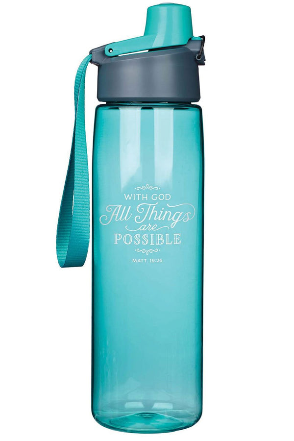 Teal "All Things Are Possible" Water Bottle