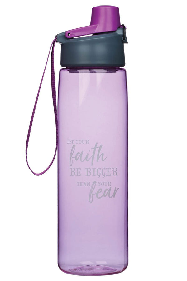 Purple "Faith Bigger Than Fear" Water Bottle